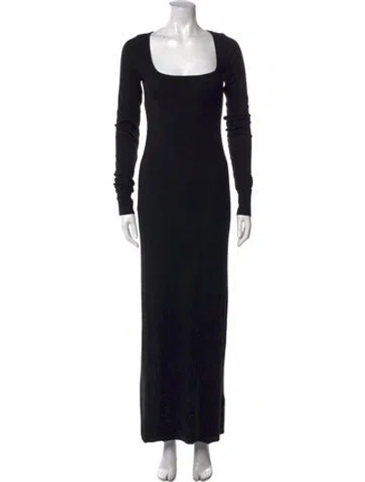 Pre-owned Éterne Square Neckline Long Dress In Black