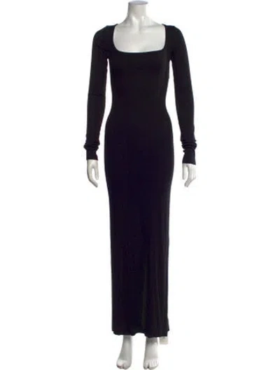 Pre-owned Éterne Square Neckline Long Dress In Black