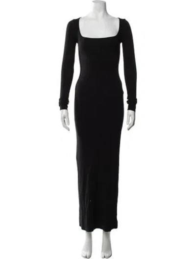 Pre-owned Éterne Square Neckline Long Dress In Black