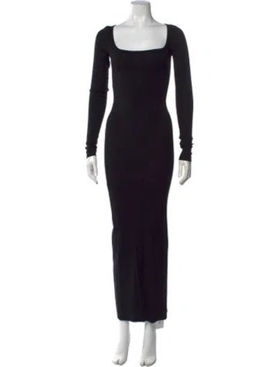 Pre-owned Éterne Square Neckline Long Dress In Black