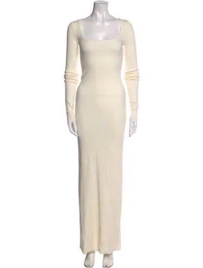 Pre-owned Éterne Square Neckline Long Dress In Neutral