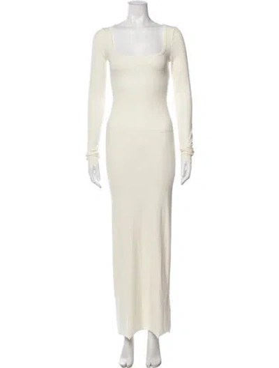 Pre-owned Éterne Square Neckline Long Dress In Neutral