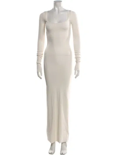 Pre-owned Éterne Square Neckline Long Dress In Neutral