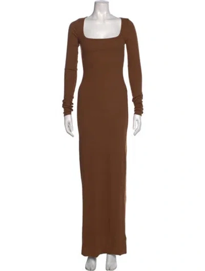 Pre-owned Éterne Square Neckline Long Dress W/ Tags In Brown