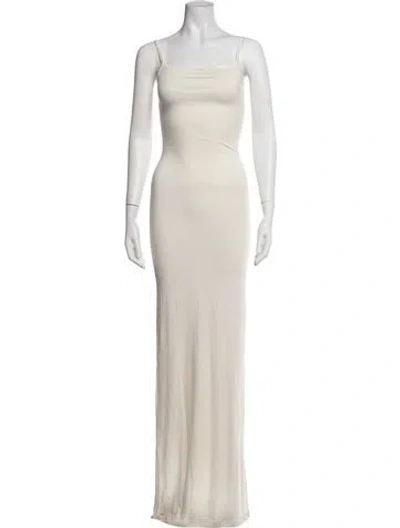 Pre-owned Éterne Square Neckline Long Dress W/ Tags In Neutrals