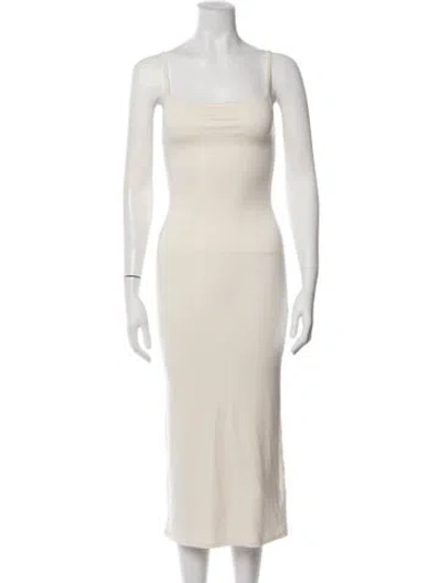 Pre-owned Éterne Square Neckline Midi Length Dress W/ Tags In Neutrals