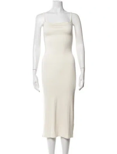 Pre-owned Éterne Square Neckline Midi Length Dress W/ Tags In Neutrals