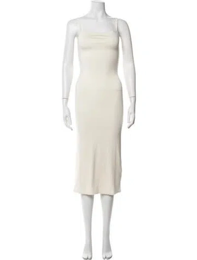 Pre-owned Éterne Square Neckline Midi Length Dress W/ Tags In Neutrals