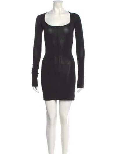 Pre-owned Éterne Square Neckline Mini Dress In Gray