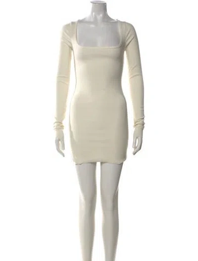 Pre-owned Éterne Square Neckline Mini Dress W/ Tags In Neutral