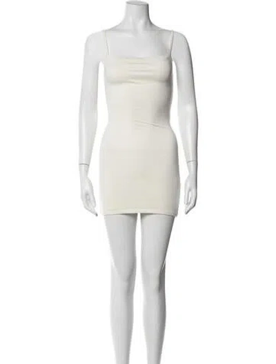 Pre-owned Éterne Square Neckline Mini Dress W/ Tags In Neutrals