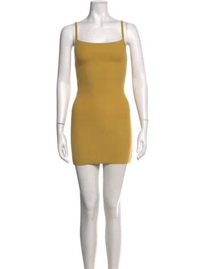 Pre-owned Éterne Square Neckline Mini Dress W/ Tags In Yellow