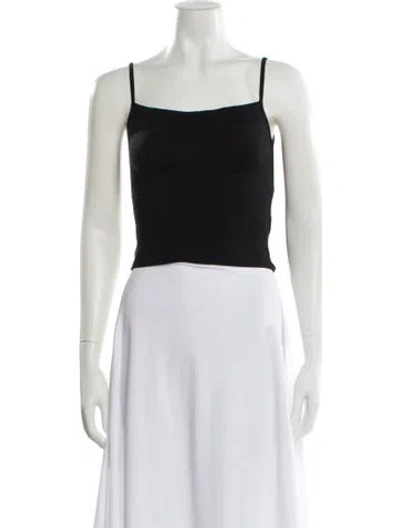 Pre-owned Éterne Square Neckline Sleeveless Crop Top In Gray