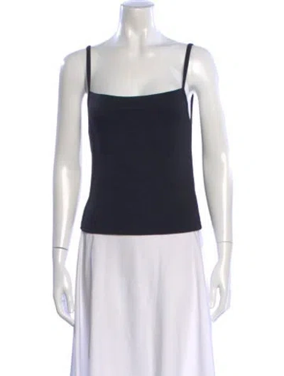 Pre-owned Éterne Square Neckline Sleeveless Top In Black