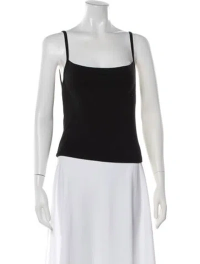 Pre-owned Éterne Square Neckline Sleeveless Top In Black