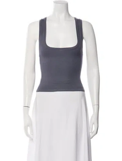 Pre-owned Éterne Square Neckline Sleeveless Top In Black