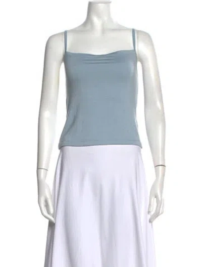 Pre-owned Éterne Square Neckline Sleeveless Top In Blue