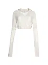 Éterne Eterne Stevie Cashmere Cropped Sweater Oatmeal