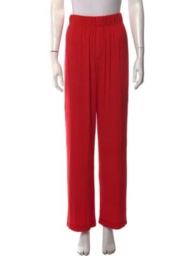 Pre-owned Éterne Straight Leg Pants In Red
