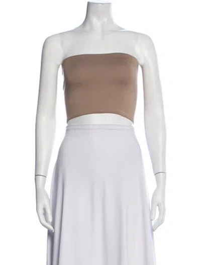 Pre-owned Éterne Strapless Crop Top In Neutrals