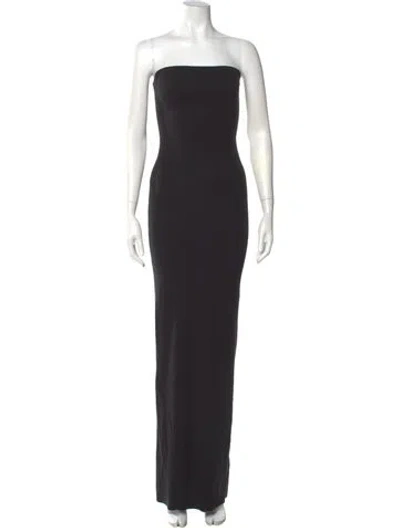 Pre-owned Éterne Strapless Long Dress In Black
