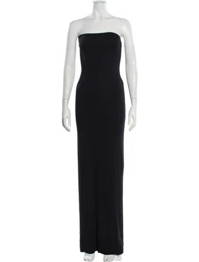 Pre-owned Éterne Strapless Long Dress In Blue