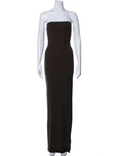 Pre-owned Éterne Strapless Long Dress In Green