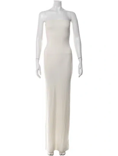 Pre-owned Éterne Strapless Long Dress In Neutral