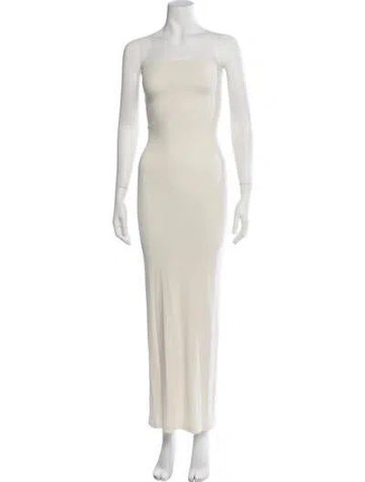 Pre-owned Éterne Strapless Long Dress In Neutrals