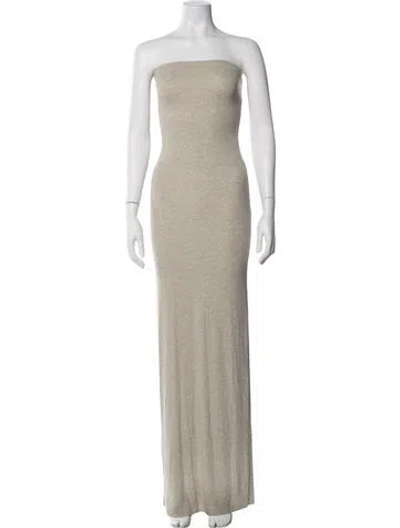 Pre-owned Éterne Strapless Long Dress In Neutrals