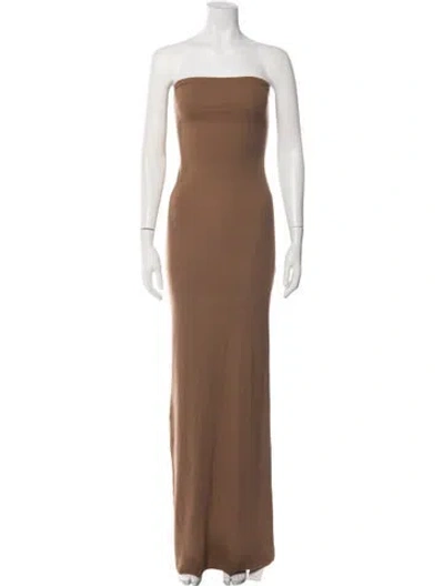Pre-owned Éterne Strapless Long Dress W/ Tags In Brown