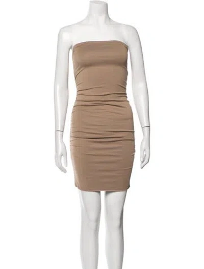 Pre-owned Éterne Strapless Mini Dress In Neutrals
