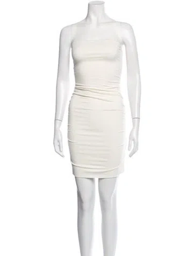 Pre-owned Éterne Strapless Mini Dress In Neutrals