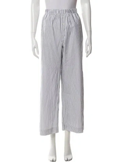 Pre-owned Éterne Striped Wide Leg Pants In Black/white