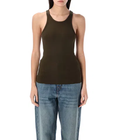 Éterne Ribbed Stretch-cotton And Modal-blend Tank In Green