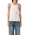Éterne Eterne High Neck Fitted Tank In White