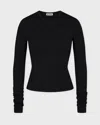 Éterne Topp Fitted Crewneck Long Sleeve Svart