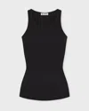 Éterne Topp High Neck Fitted Tank Svart