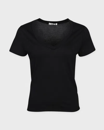 Éterne Topp V-neck T-shirt Svart