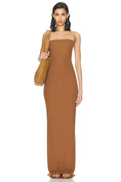 Éterne Jersey Maxi Tube Dress In Brown
