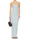 Éterne Tube Maxi Dress In Dusty Blue In Blue
