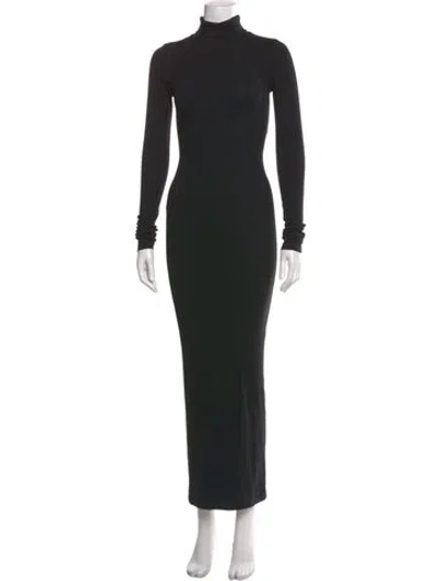 Pre-owned Éterne Turtleneck Long Dress In Black