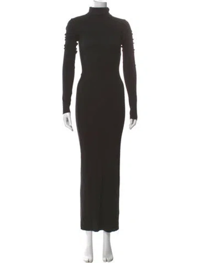 Pre-owned Éterne Turtleneck Long Dress In Black