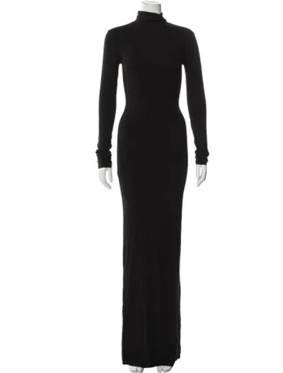 Pre-owned Éterne Turtleneck Long Dress In Black