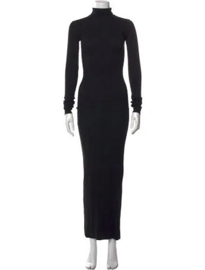 Pre-owned Éterne Turtleneck Long Dress In Black