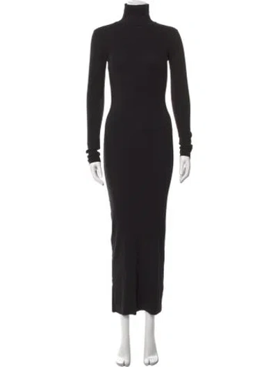 Pre-owned Éterne Turtleneck Long Dress In Black