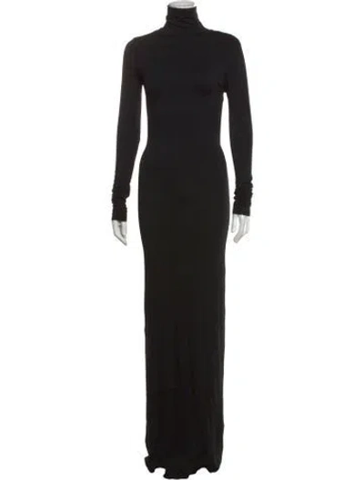 Pre-owned Éterne Turtleneck Long Dress In Black