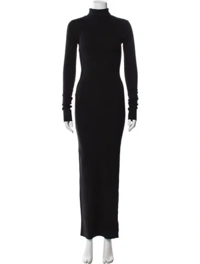 Pre-owned Éterne Turtleneck Long Dress In Gray