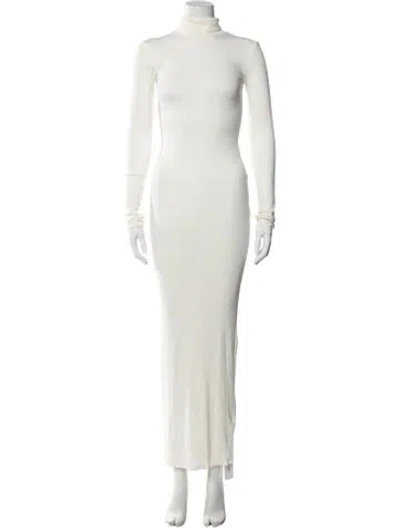 Pre-owned Éterne Turtleneck Long Dress In Neutrals