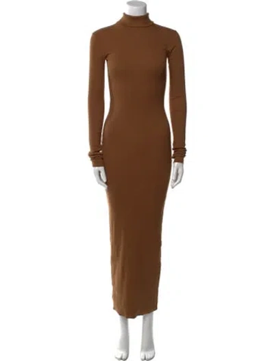Pre-owned Éterne Turtleneck Long Dress W/ Tags In Brown